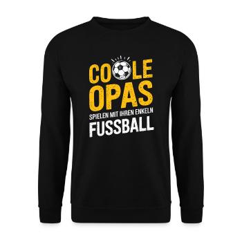 Opa Enkel Fußball - Unisex Pullover - Schwarz - Vorne - Alina (178cm) & Michal (187cm)