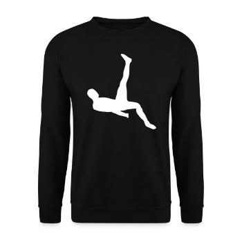 Fußballspieler Fallrückzieher Sport Geschenke - Unisex Pullover - Schwarz - Vorne - Alina (178cm) & Michal (187cm)