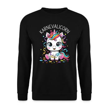 Unicorn Costume Carnival Confetti Streamers - Unisex Sweatshirt - black - Front - Alina (178cm) & Michal (187cm)