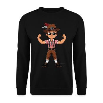 Garçon à Lederhosen Bière JGA Majorque Bavière Alcool - Sweat-shirt Unisexe - noir - Devant - Alina (178cm) & Michal (187cm)