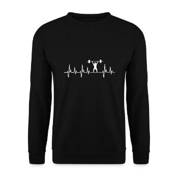 Gym Muskeln Body Building Sixpack Shirt Training - Unisex Pullover - Schwarz - Vorne - Alina (178cm) & Michal (187cm)