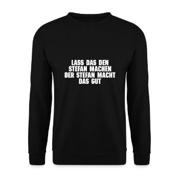 Stefan Vorname Namenstag Geschenk - Unisex Pullover - Schwarz - Vorne - Alina (178cm) & Michal (187cm)