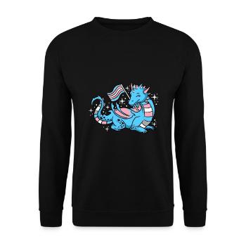 Trans Pride Dragon - Unisex Sweatshirt - black - Front - Alina (178cm) & Michal (187cm)