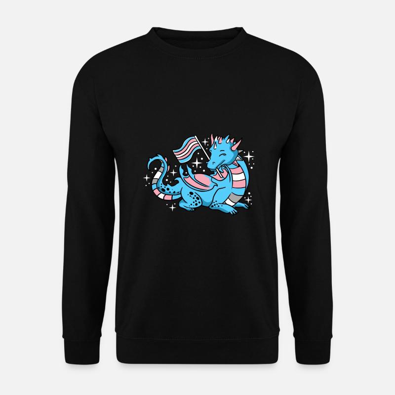 Trans Pride Drache - Unisex Pullover - Schwarz