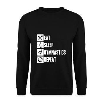 Turnen Turntrainer Gymnsatik Sportverein Sport Han - Unisex Pullover - Schwarz - Vorne - Alina (178cm) & Michal (187cm)
