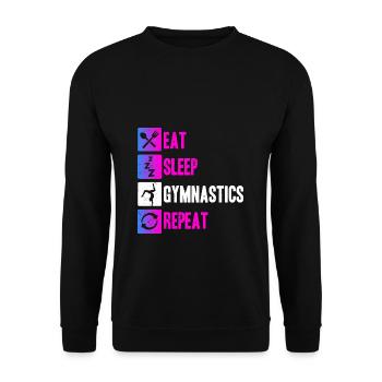Turnen Gymnsatik Turnsport Trainer Sportverein Tur - Unisex Pullover - Schwarz - Vorne - Alina (178cm) & Michal (187cm)