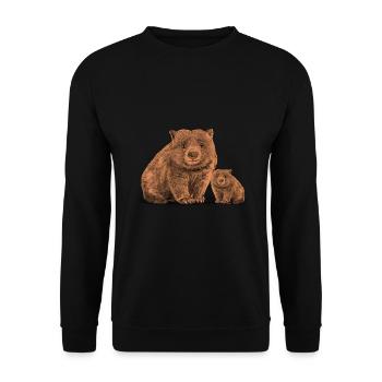 Womat avec bébé mignon - Sweat-shirt Unisexe - noir - Devant - Alina (178cm) & Michal (187cm)