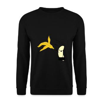 Nackte Banane Strip Junggesellenabschied / JGA - Unisex Pullover - Schwarz - Vorne - Alina (178cm) & Michal (187cm)