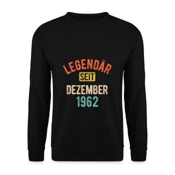 60. Geburtstag Geschenk 60 Jahre Legendär seit Dez - Unisex Pullover - Schwarz - Vorne - Alina (178cm) & Michal (187cm)