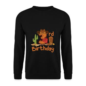 Cowboy 3rd Birthday Gift Children's Birthday Party - Unisex Sweatshirt - black - Front - Alina (178cm) & Michal (187cm)