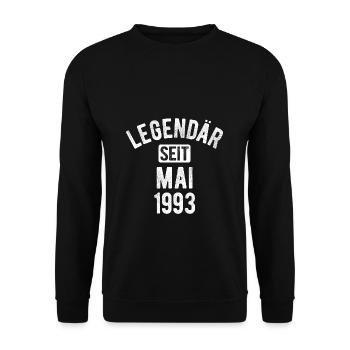 30. Geburtstag Geschenk 30 Jahre Legendär seit Mai - Unisex Pullover - Schwarz - Vorne - Alina (178cm) & Michal (187cm)