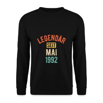 30. Geburtstag Geschenk 30 Jahre Legendär seit Mai - Unisex Pullover - Schwarz - Vorne - Alina (178cm) & Michal (187cm)