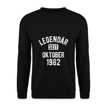 40. Geburtstag Geschenk 40 Jahre Legendär seit Okt - Unisex Pullover - Schwarz - Vorne - Alina (178cm) & Michal (187cm)