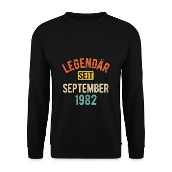 40. Geburtstag Geschenk 40 Jahre Legendär seit Sep - Unisex Pullover - Schwarz - Vorne - Alina (178cm) & Michal (187cm)