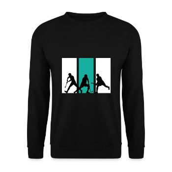 Terrain de hockey sur gazon de l’équipe de hockey sur gazon - Sweat-shirt Unisexe - noir - Devant - Alina (178cm) & Michal (187cm)
