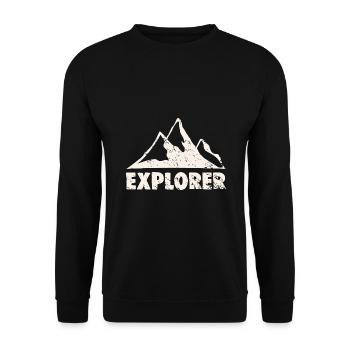 EXPLORER - Unisex Pullover - Schwarz - Vorne - Alina (178cm) & Michal (187cm)