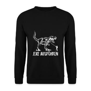 EXE Ausführen - Entwickler Hacker Nerds Programmi - Unisex Pullover - Schwarz - Vorne - Alina (178cm) & Michal (187cm)