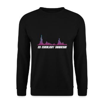 Musik Party Rave DJ Geschenkidee - Unisex Pullover - Schwarz - Vorne - Alina (178cm) & Michal (187cm)