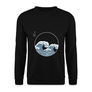 Kanagawa Grande Vague Japon Art japonais Kanji - Sweat-shirt Unisexe - noir - Devant - Alina (178cm) & Michal (187cm)