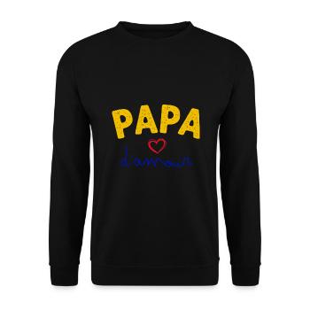 Papa D'Amour C'est Mon Père Le Meilleur - Sweat-shirt Unisexe - noir - Devant - Alina (178cm) & Michal (187cm)