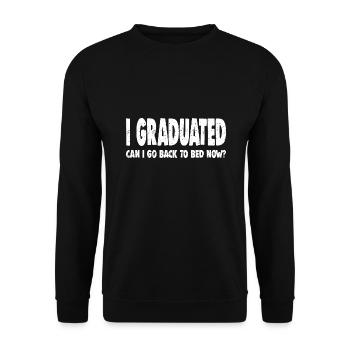 J’AI OBTENU MON DIPLÔME, PUIS-JE REVENIR À BAD NOW ? - Sweat-shirt Unisexe - noir - Devant - Alina (178cm) & Michal (187cm)
