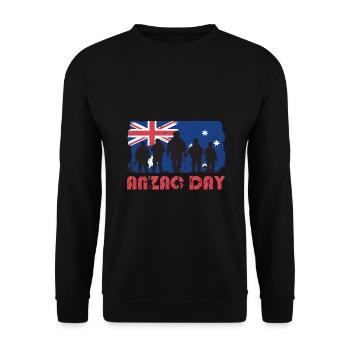 JOURNÉE DE L’ANZAC - Sweat-shirt Unisexe - noir - Devant - Alina (178cm) & Michal (187cm)