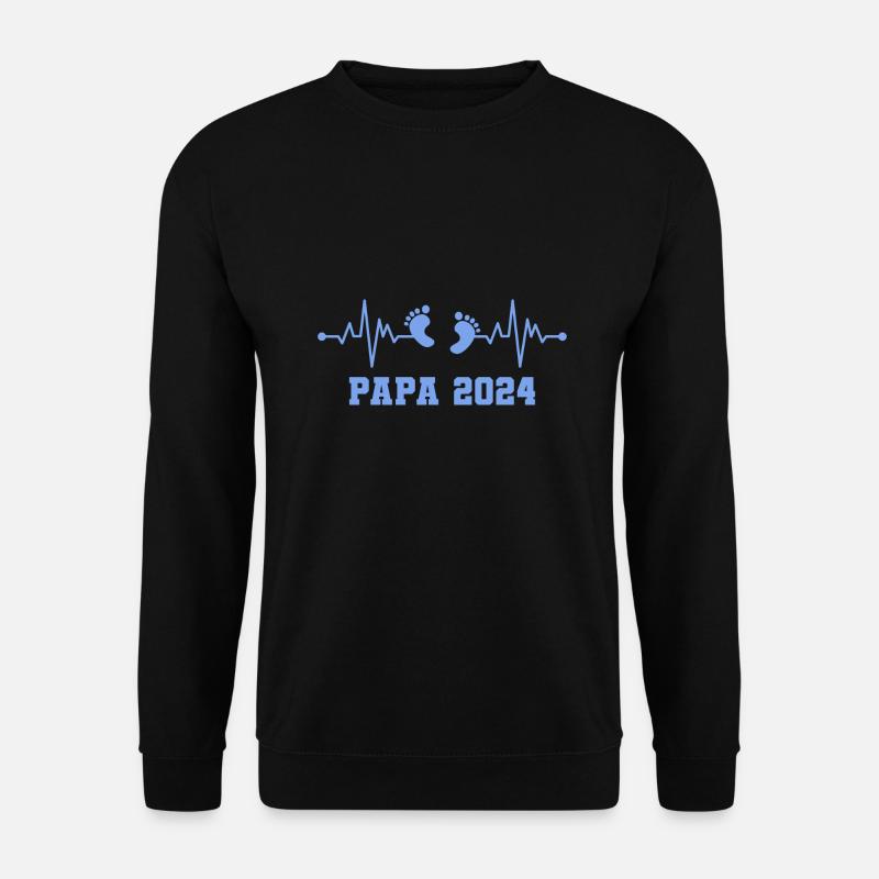 Papa 2024 Schwangerschaftsverkündung Vater - Unisex Pullover - Schwarz