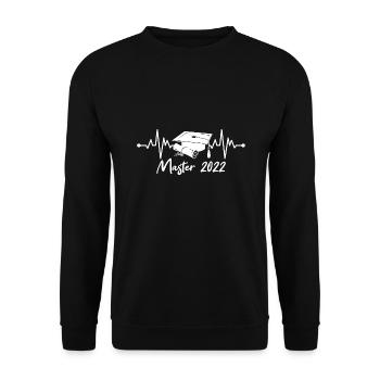 Master 2022 Studium Bestandene Masterprüfung - Unisex Pullover - Schwarz - Vorne - Alina (178cm) & Michal (187cm)