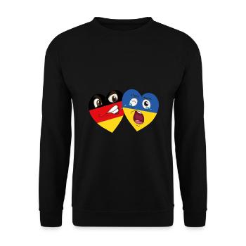 Allemagne Ukraine amour coeur amis amour cadeau - Sweat-shirt Unisexe - noir - Devant - Alina (178cm) & Michal (187cm)