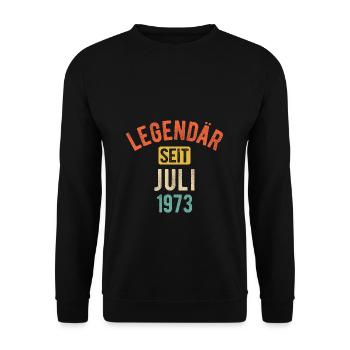 50. Geburtstag Geschenk 50 Jahre Legendär seit Jul - Unisex Pullover - Schwarz - Vorne - Alina (178cm) & Michal (187cm)