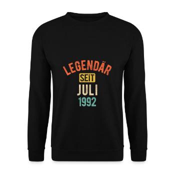 30. Geburtstag Geschenk 30 Jahre Legendär seit Jul - Unisex Pullover - Schwarz - Vorne - Alina (178cm) & Michal (187cm)
