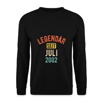 20. Geburtstag Geschenk 20 Jahre Legendär seit Jul - Unisex Pullover - Schwarz - Vorne - Alina (178cm) & Michal (187cm)
