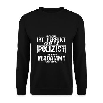 Polizeibeamte Freund & Helfer Polizei Geschenk Pol - Unisex Pullover - Schwarz - Vorne - Alina (178cm) & Michal (187cm)