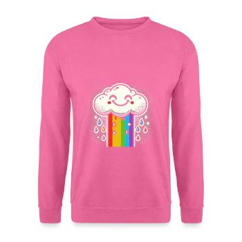 Nuage riant avec bande dessinée arc-en-ciel - Sweat-shirt Unisexe - rose - Devant