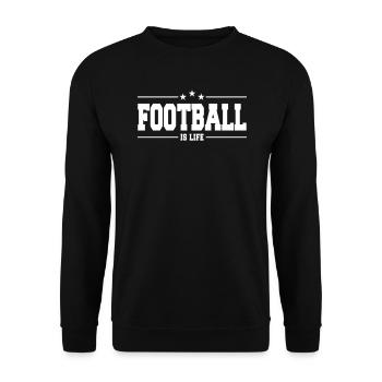 football is life 1 - Unisex Pullover - Schwarz - Vorne - Alina (178cm) & Michal (187cm)
