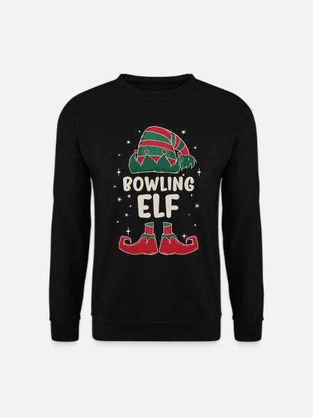 Bowling Elf Familien Partner Weihnachtsgeschenk - Unisex Pullover - Schwarz