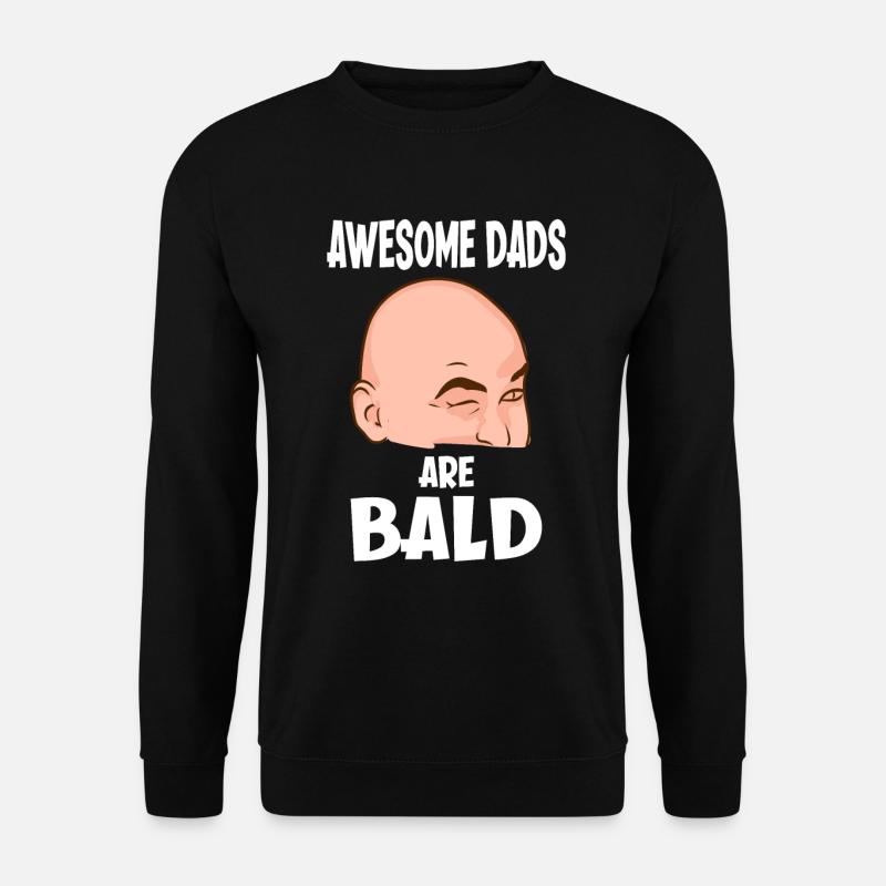 Awesome Dads Are Bald Vater Mit Glatze - Unisex Pullover - Schwarz