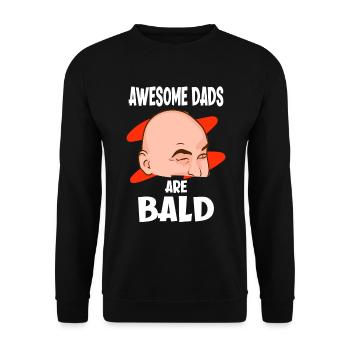 Awesome Dads Are Bald Vater Mit Glatze - Unisex Pullover - Schwarz - Vorne - Alina (178cm) & Michal (187cm)