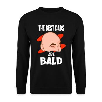 The Best Dads Are Bald Vater Mit Glatze - Unisex Pullover - Schwarz - Vorne - Alina (178cm) & Michal (187cm)