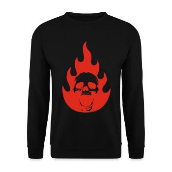 Crâne et flamme rouge - Sweat-shirt Unisexe - noir - Devant - Alina (178cm) & Michal (187cm)