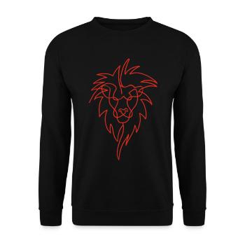 Skitse af den røde løve - Unisex sweater - sort - Foran - Alina (178cm) & Michal (187cm)