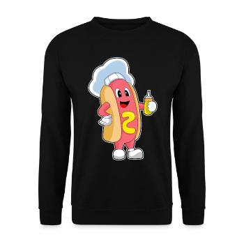 Hot Dog Cook Mustard Cooking - Unisex Sweatshirt - black - Front - Alina (178cm) & Michal (187cm)