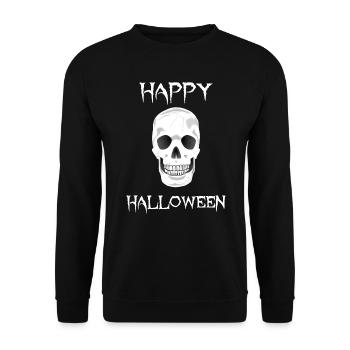 Halloween - Happy Halloween - skull - Unisex Sweatshirt - black - Front - Alina (178cm) & Michal (187cm)