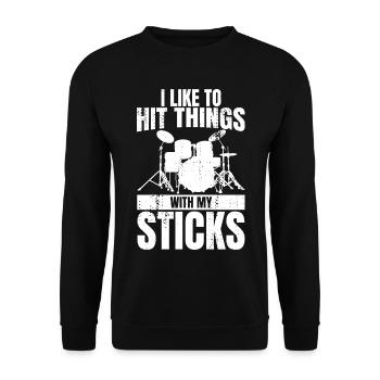 Blague drôle de batteur - Sweat-shirt Unisexe - noir - Devant - Alina (178cm) & Michal (187cm)