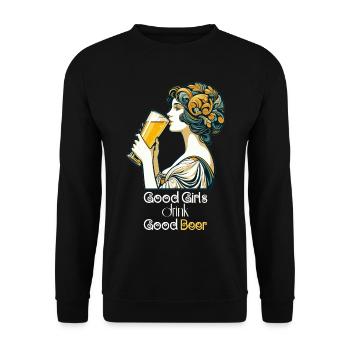 Bonne fille boire bonne bière cadeau - Sweat-shirt Unisexe - noir - Devant - Alina (178cm) & Michal (187cm)