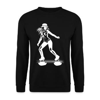 Roller Skating Drawing - Unisex Sweatshirt - black - Front - Alina (178cm) & Michal (187cm)