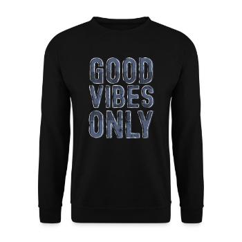 Positive energy in vintage style - Unisex Sweatshirt - black - Front - Alina (178cm) & Michal (187cm)