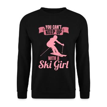 Skieur - Sweat-shirt Unisexe - noir - Devant - Alina (178cm) & Michal (187cm)