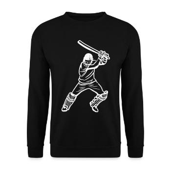 Funny cricketer - Unisex Sweatshirt - black - Front - Alina (178cm) & Michal (187cm)