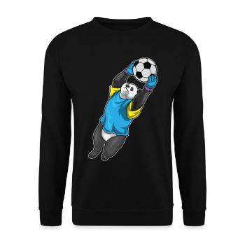 Panda Torwart Fußball - Unisex Pullover - Schwarz - Vorne - Alina (178cm) & Michal (187cm)